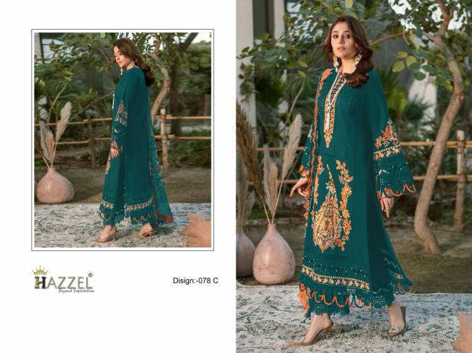 Hazzel 078 A To D Rayon With Cotton Pakistani Suits Wholesale Clothing Suppliers In India
